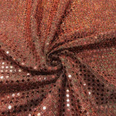 Embellished Fabric Black |Orange Hue—Knit Sequins Material—100% Polyester—Sold by the Yard—Width 60\61 Inches Wide.